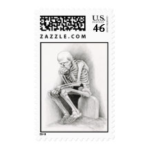 Day of the Dead Thinker Postage Stamp