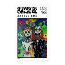 Day of the Dead Wedding Stamp
