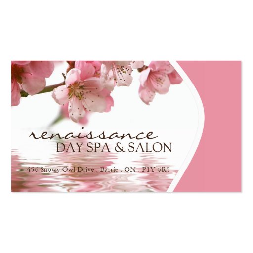 Day Spa and Salon Business Card (front side)