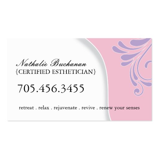 Day Spa and Salon Business Card (back side)