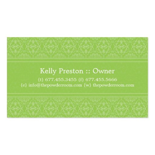 Day Spa and Salon Business Card (back side)