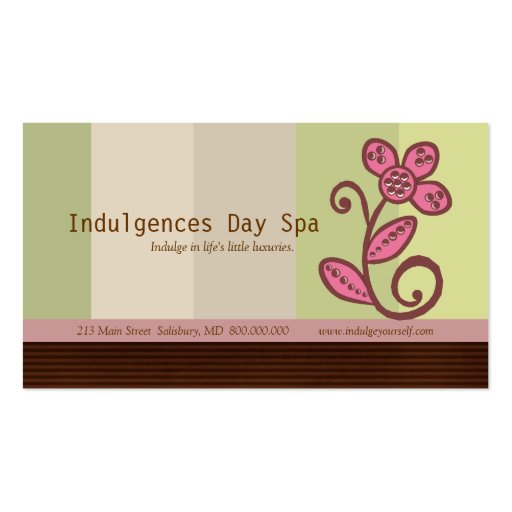 Day Spa Business Cards / Appointment Cards (front side)
