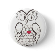Day Thirty seven - hoo - Who? Pinback Buttons