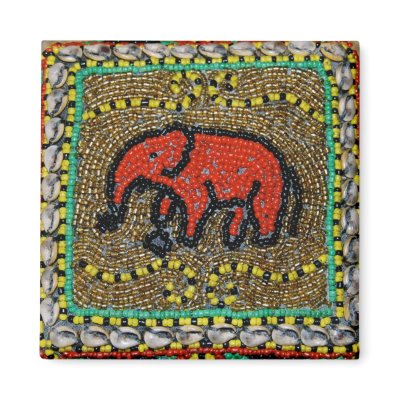 Dayak elephant art fridge magnet by Rebecca_Reeder