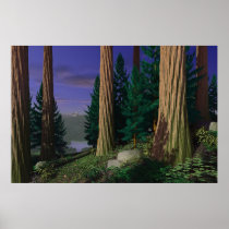 Daybreak in the Ancient Forest Print
