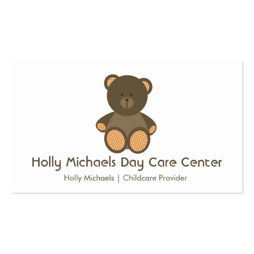 Daycare / Babysitter Bear Business Cards