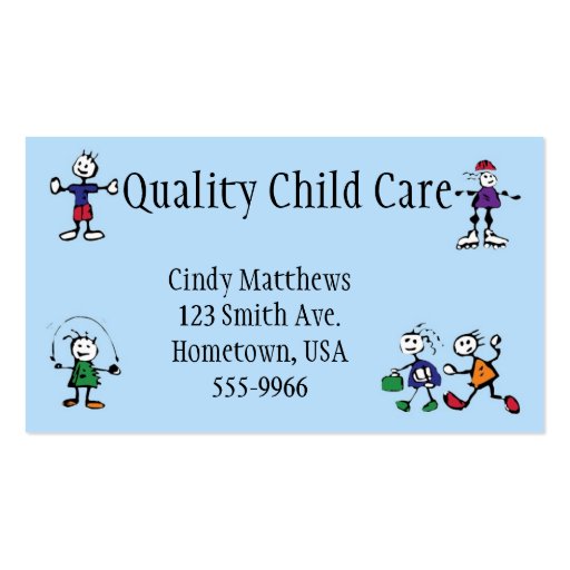 daycare, babysitting, child care business card
