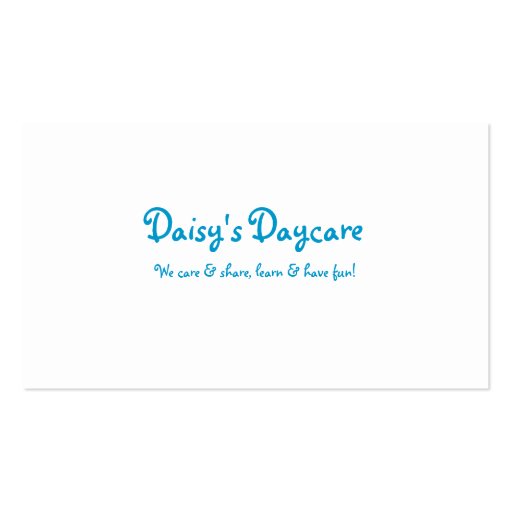 Daycare Business Card (back side)