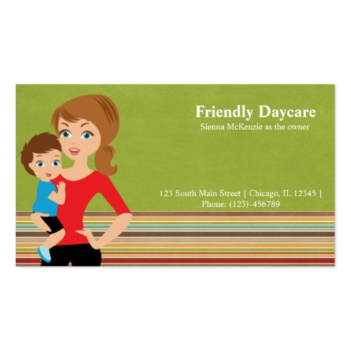 Daycare Business Card Templates (front side)