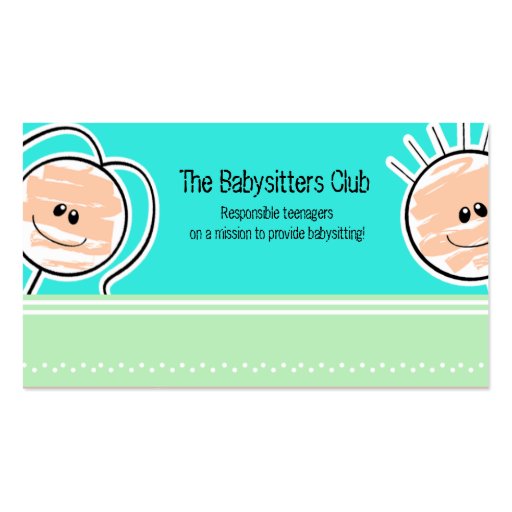 DAYCARE Child Care Babysitting Business Card (front side)