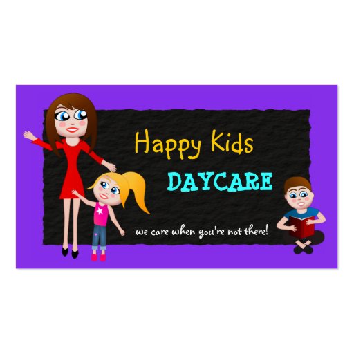 Daycare, Child Care, Babysitting Business Cards (front side)