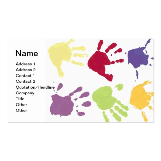 Daycare Hands Business Card (front side)