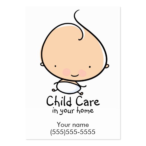 Daycare or Babysitting custom business card (front side)