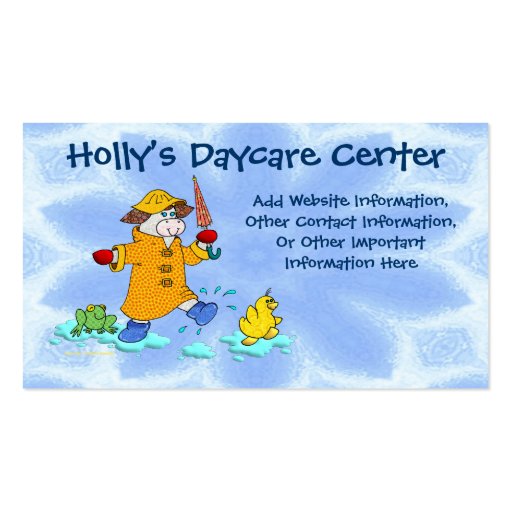 Daycare Or Child Care Business Card Template (back side)
