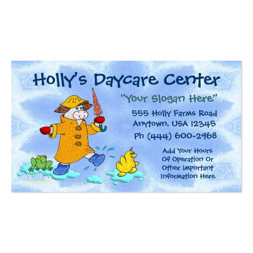 Daycare Or Child Care DoubleSided Standard Business Cards (Pack Of 100