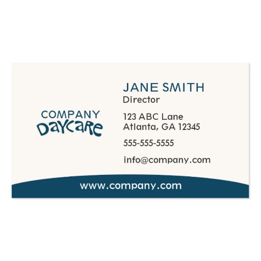 Daycare Professional Business Card (back side)