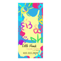Daycare Promotional Flyer - Colorful Hand Prints Rack Card Design