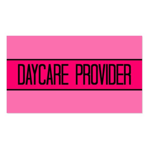 Daycare Provider Baby and Hot Pink Business Card (front side)