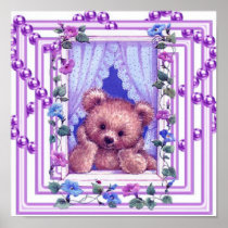 Daydreaming Teddy Bear Poster