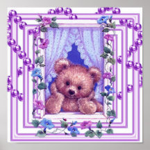 Daydreaming Teddy Bear Poster