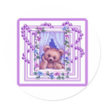 Daydreaming Teddy Bear Round Sticker