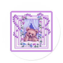 Daydreaming Teddy Bear Round Sticker