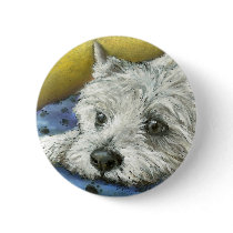 Daydreaming westie pinback buttons
