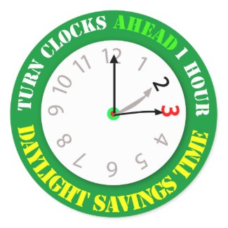 Daylight Savings Time Reminder Sticker