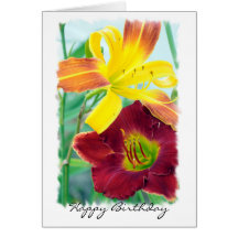 Daylilies Birthday Card