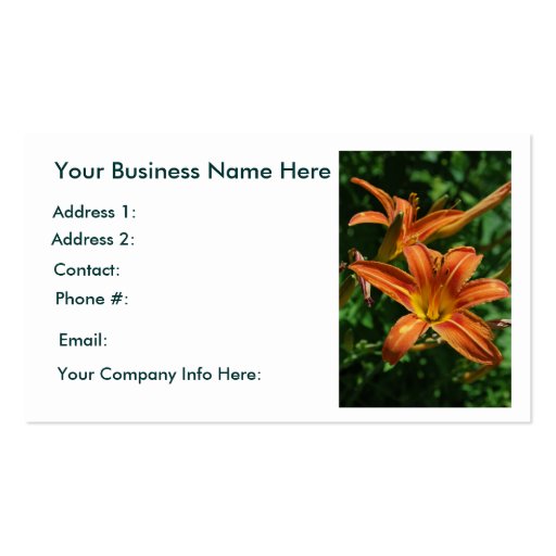Daylily Business Cards (front side)