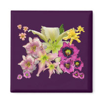 Daylily Collage magnets by bamagirltee Daylily Collage magnets