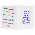 Days In The Month Binder