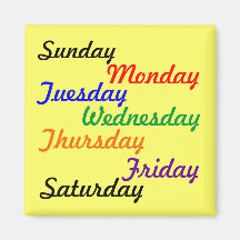 Days of the week Magnet