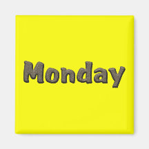 Days of the Week - Monday Magnets