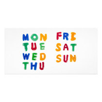 Days of the week customized photo card