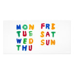 Days of the week customized photo card