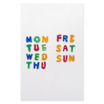 Days of the week personalized stationery