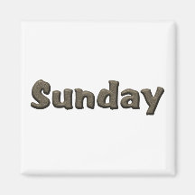 Days of the Week - Sunday Fridge Magnets