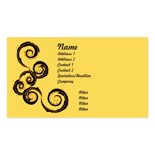 Daystorm - Yellow Business Card Template (front side)
