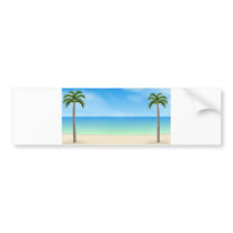 Daytime Beach Scene: Bumper Sticker