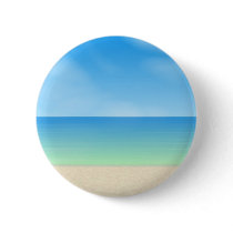 Daytime Beach Scene: Pinback Button