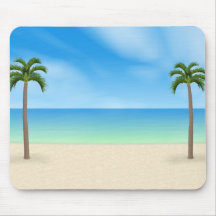 Daytime Beach Scene: Custom Mousepad