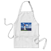 Daytime Lighthouse with Ocean View Painting Aprons