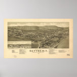 Dayton Washington 1884 Antique Panoramic Map Print