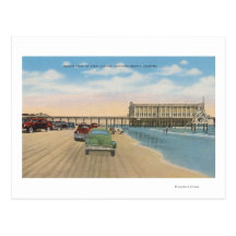 Daytona Beach, FL - Beach View of Pier Casino Postcards