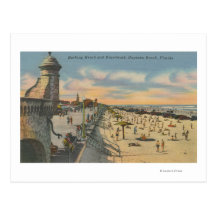 Daytona Beach, FL - Boardwalk View of Beach Postcard
