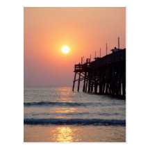 Daytona Beach Sunglow Pier Sunrise Postcard