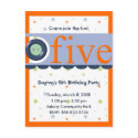 Dayton's 5th Birthday Invitation postcards by KrispysKingdom Dayton's 5th Birthday Invitation postcards