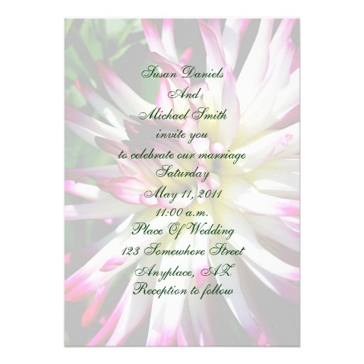 Dazzling Dahlia Flower Wedding Invitation
