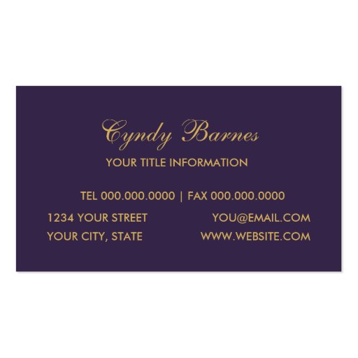 Dazzling Damask Business Card (back side)